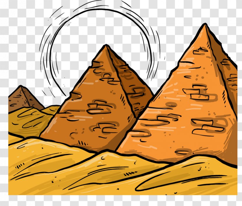 Egyptian Pyramids Pyramid Of The Sun Ancient Egypt Euclidean Vector - Painted Transparent PNG