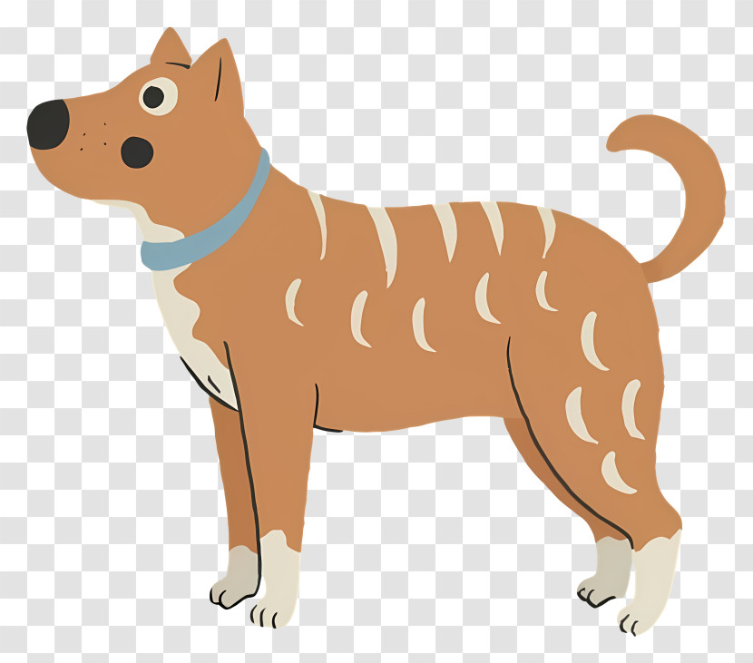 Brown Dog - Brown Cartoon Dog With Blue Collar Standing Transparent PNG