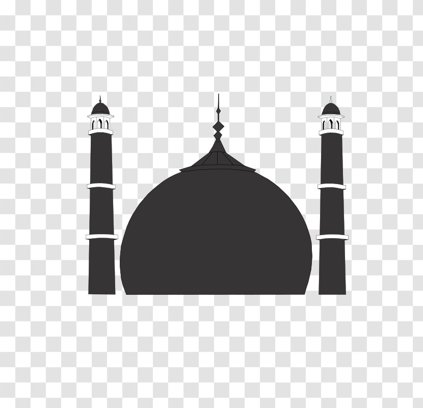 Taj Mahal Mosque Masjid Al-Karam Islam Dome - Monochrome Photography Transparent PNG
