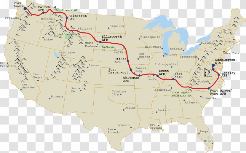 Road Map U.S. Route 20 City - North Dakota Transparent PNG