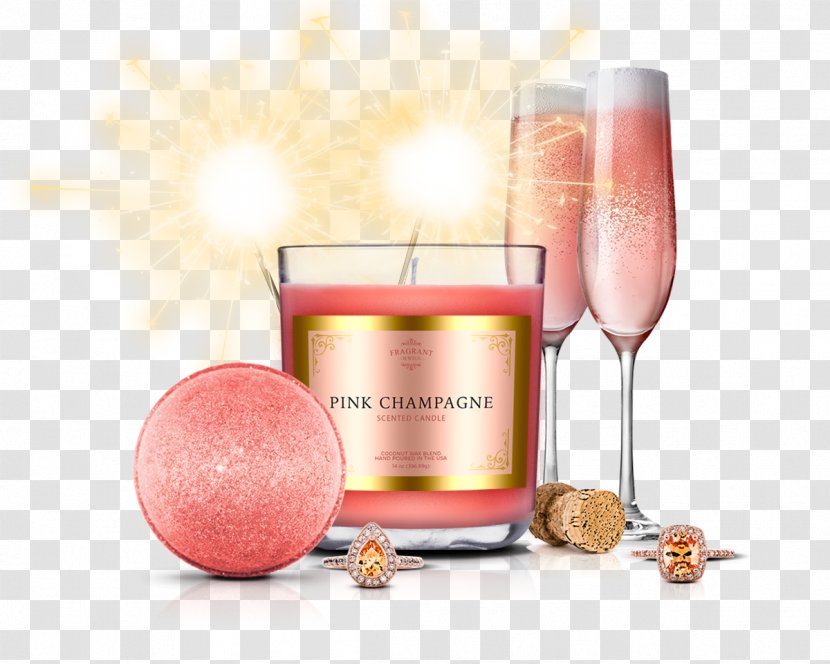 Champagne Rosé Fragrant Jewels Wax Alcoholic Drink Transparent PNG