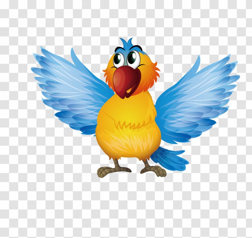 Parrot Bird Budgerigar Euclidean Vector - Chicken - Blue Winged Transparent PNG