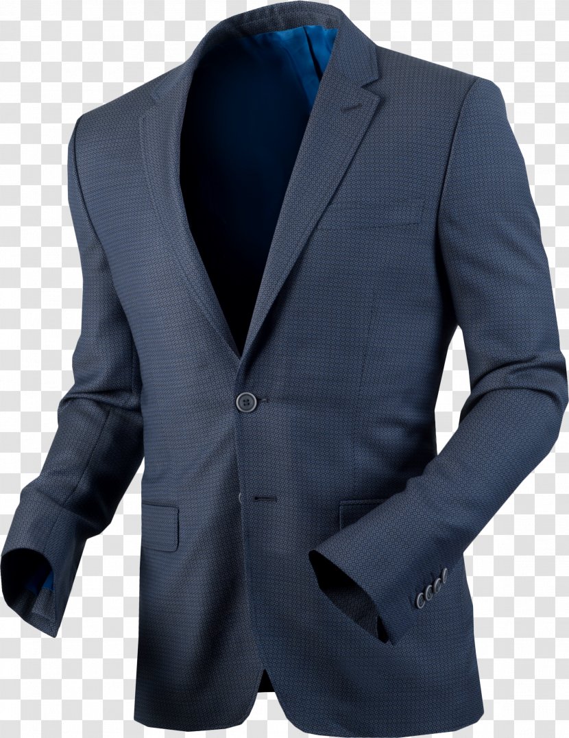 Cobalt Blue - Suit - Low Collar Transparent PNG