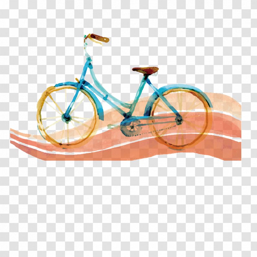 Bicycle Cycling Poster - Racing - Vector Hand-painted Bike Transparent PNG