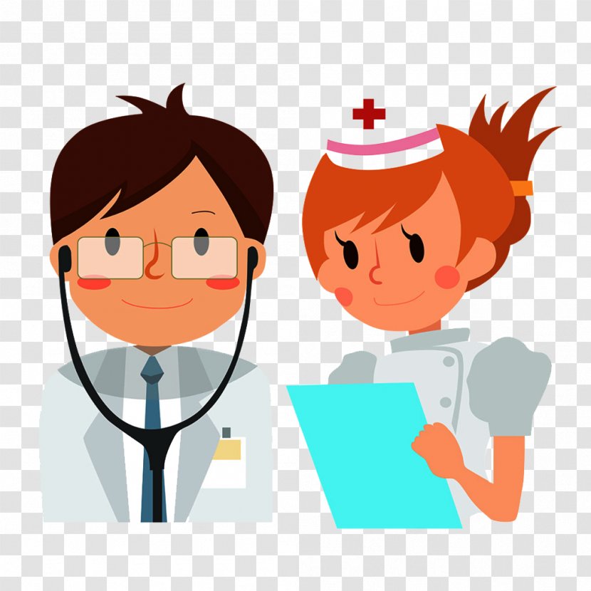 Nurse Physician Cartoon Hospital - Flower - Doctors And Nurses Transparent PNG