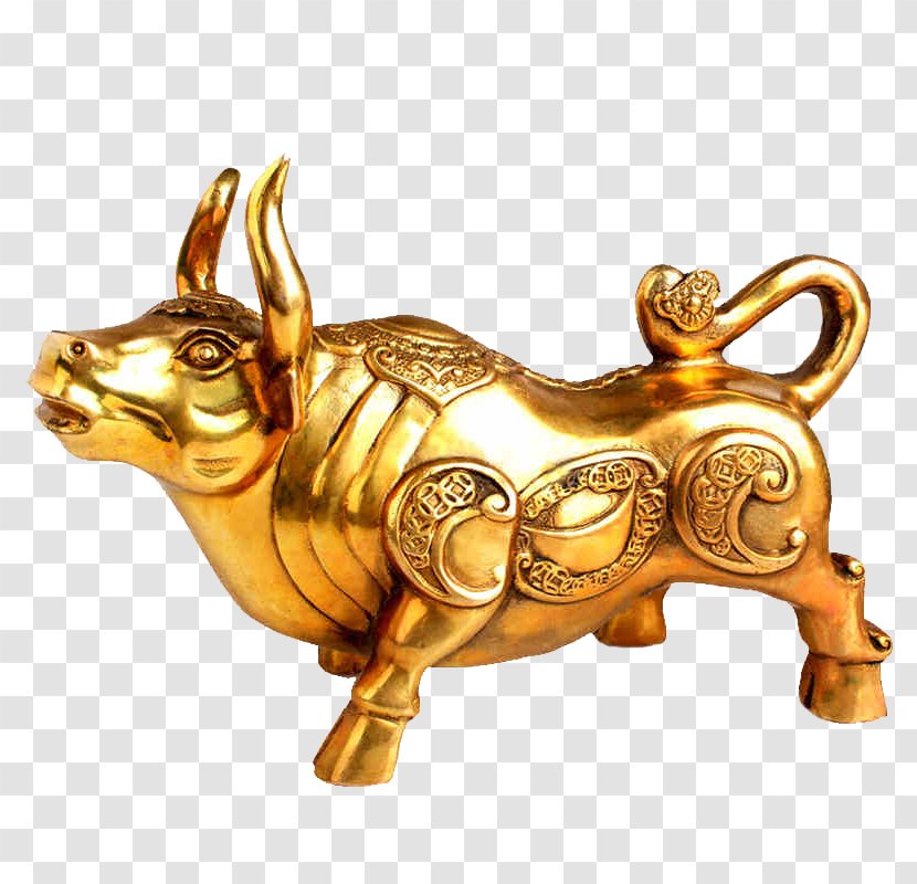 Charging Bull Staffordshire Terrier - Brass - Decoration Transparent PNG
