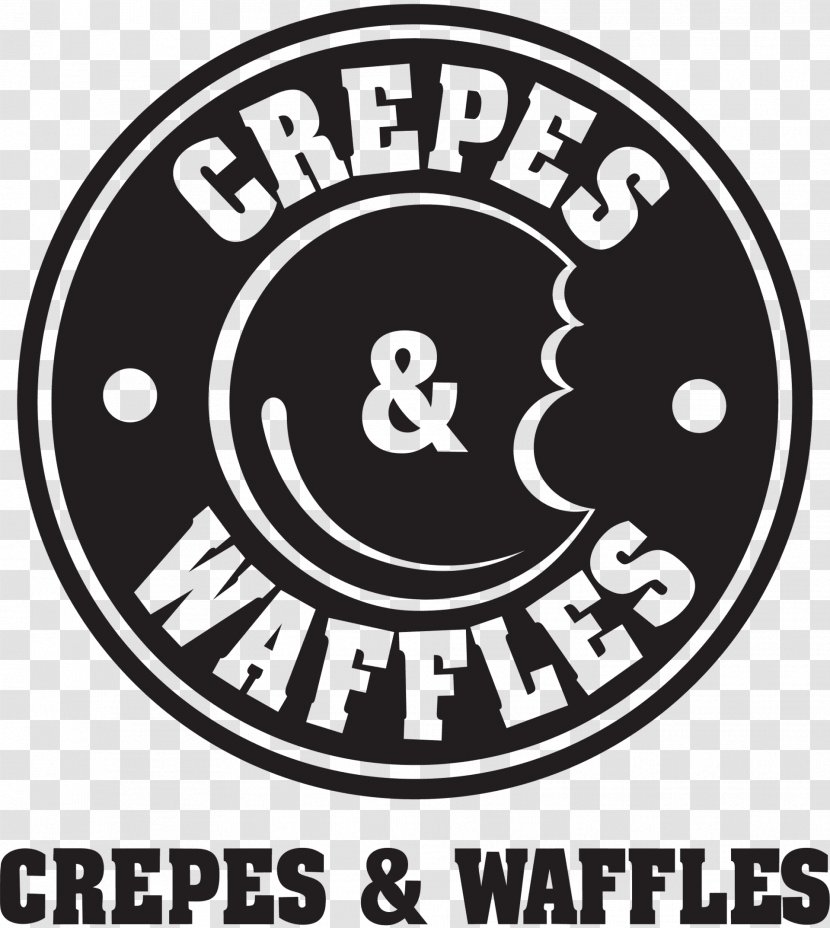 Logo Crepes & Waffles Brand Font - Black And White - Aluminio Button Transparent PNG