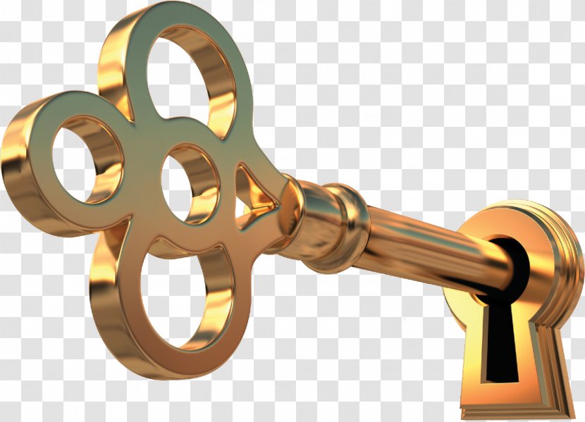 Lock And Key Clip Art Keyhole Door Image - Metal - Golden Transparent PNG