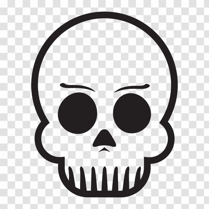 Calavera Clip Art Skull Nose Day Of The Dead - Black And White Transparent PNG