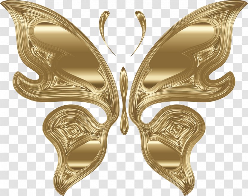Butterfly Desktop Wallpaper Clip Art - Golden Transparent PNG
