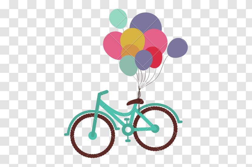 Bicycle Clip Art Greeting & Note Cards Balloon Vector Graphics - Flower Transparent PNG