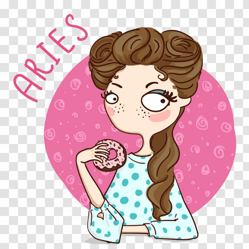 Zodiac Aries Astrological Sign Horoscope Astrology - Silhouette - Holding A Donut Cartoon Beauties Transparent PNG