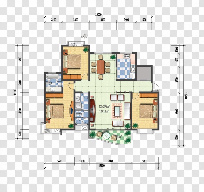 Interior Design Services Floor Plan Graphic - Home Improvement Renderings Cozy Three-bedroom Size Chart Transparent PNG