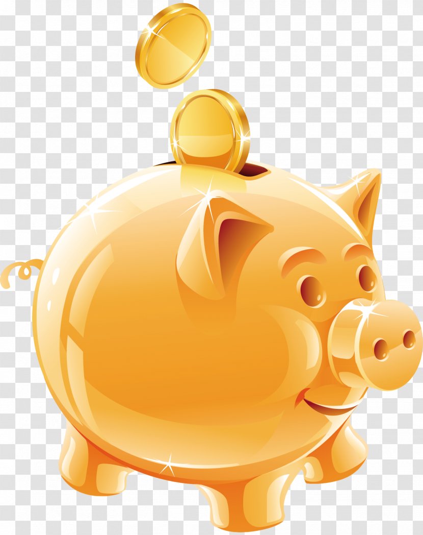 Piggy Bank Saving Money Coin - Cartoon - Clipart Transparent PNG