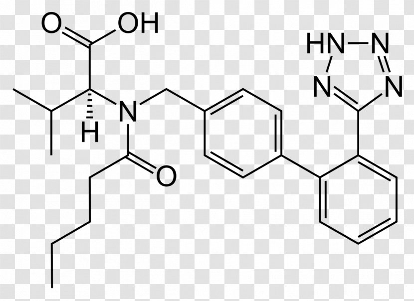 Valsartan/hydrochlorothiazide Chemical Formula Hypertension Angiotensin II Receptor Blocker - Paper - Molecule Transparent PNG
