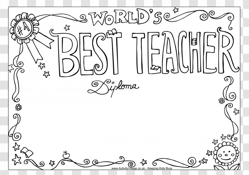 Teachers' Day Coloring Book School Third Grade - Page - Color Transparent PNG