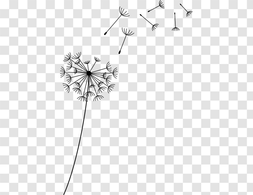 Flower Dandelion Pixel - White - Flying Painted Transparent PNG