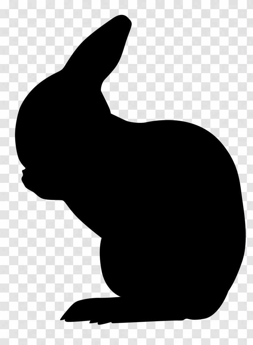 Silhouette Rabbit Drawing Easter Bunny Stencil - Mammal Transparent PNG