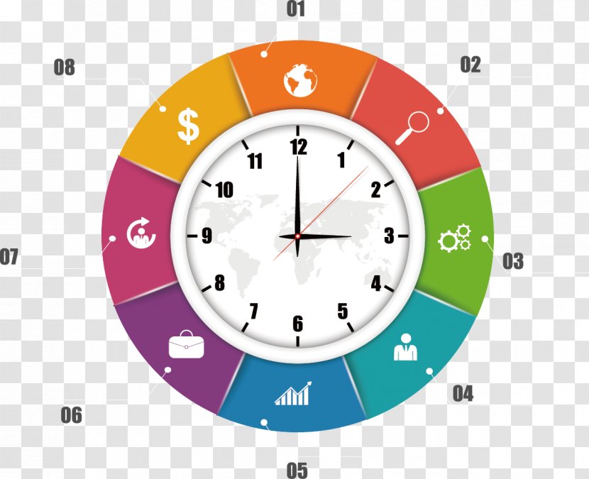 Infographic Clock Adobe Illustrator - Time Clocks Transparent PNG