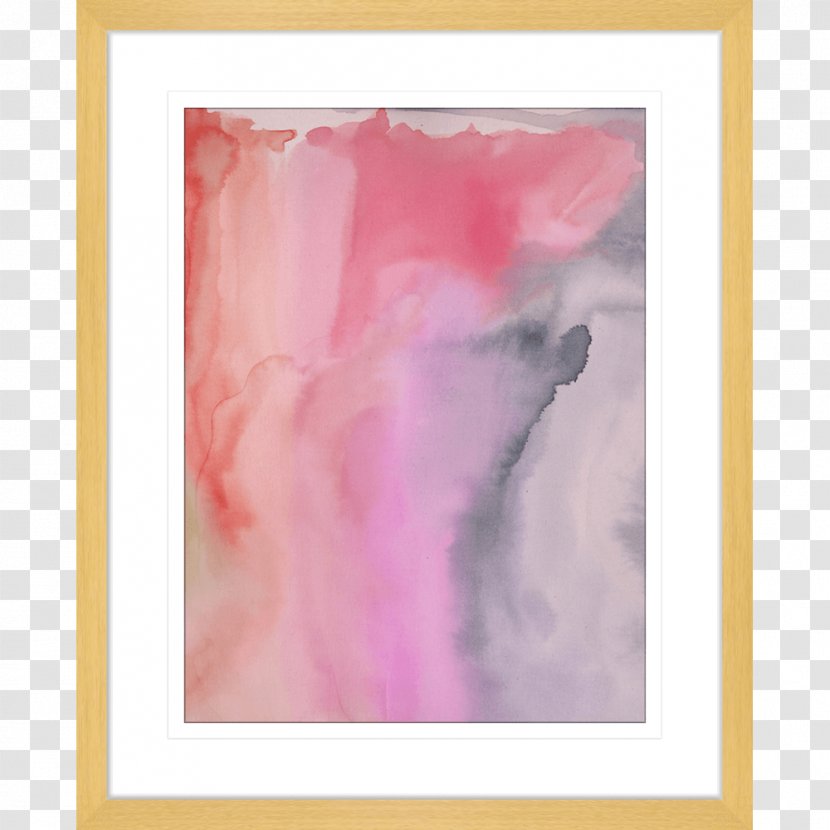 Watercolor Painting Picture Frames Acrylic Paint Modern Art Pink M Transparent PNG