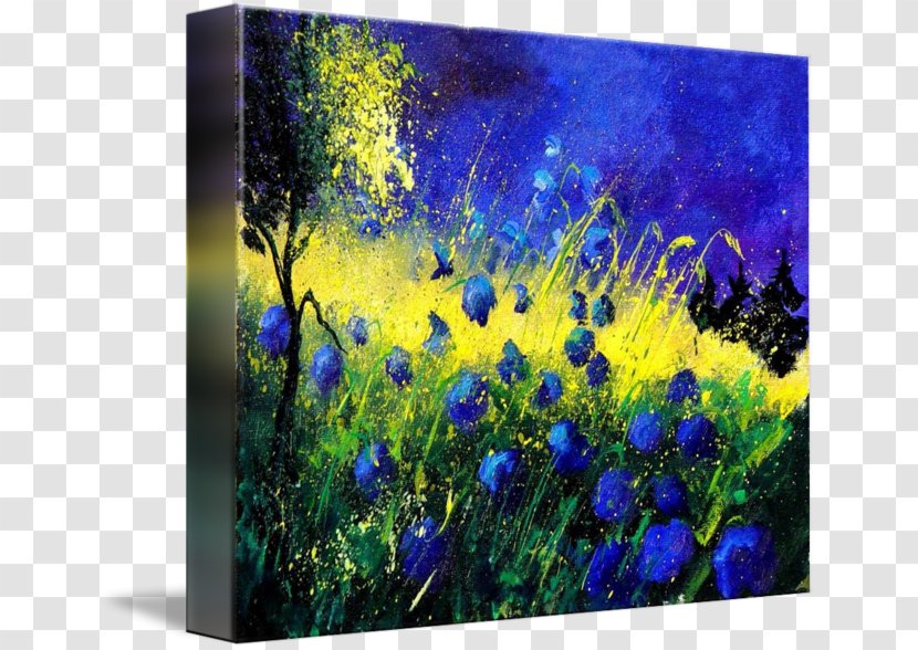Canvas Print Meadow Acrylic Paint Poppy - Art - Cornflowers Transparent PNG