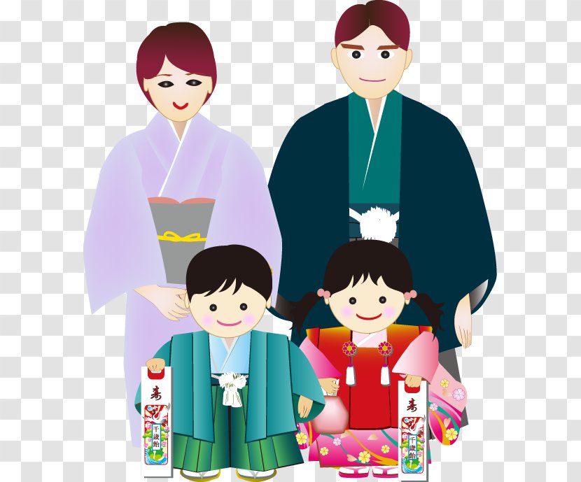 Shichi-Go-San Costume Kimono 洋服 - Flower - Watercolor Transparent PNG