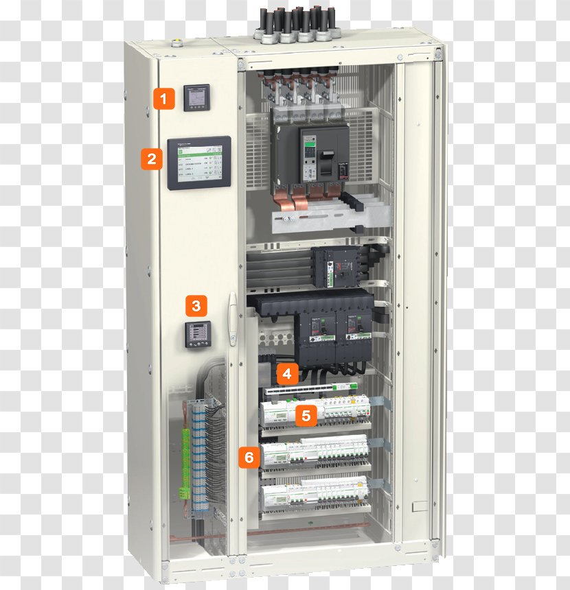 Circuit Breaker Schneider Electric Distribution Board Electricity System - Panel Transparent PNG