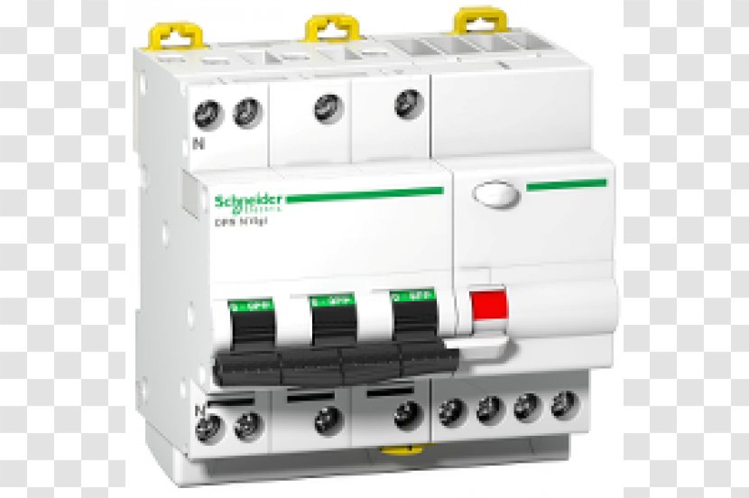 Circuit Breaker Schneider Electric Residual-current Device Distribution Board Aardlekautomaat - Ac Power Plugs And Sockets - Current Transparent PNG