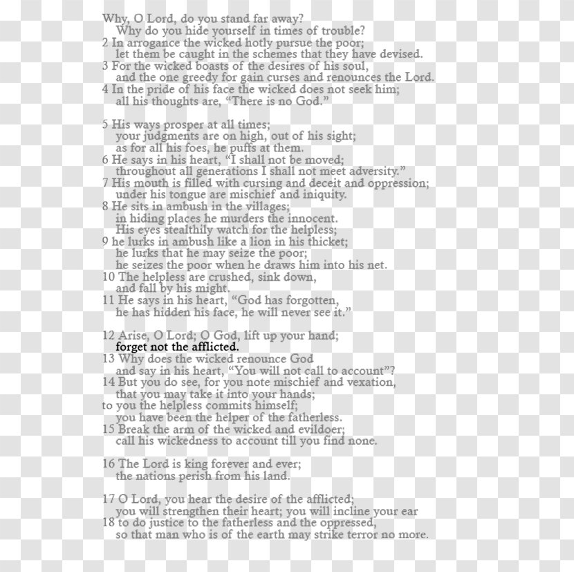 Psalm 10 YouTube New Revised Standard Version Document - Youtube - Imprecatory Psalms Transparent PNG