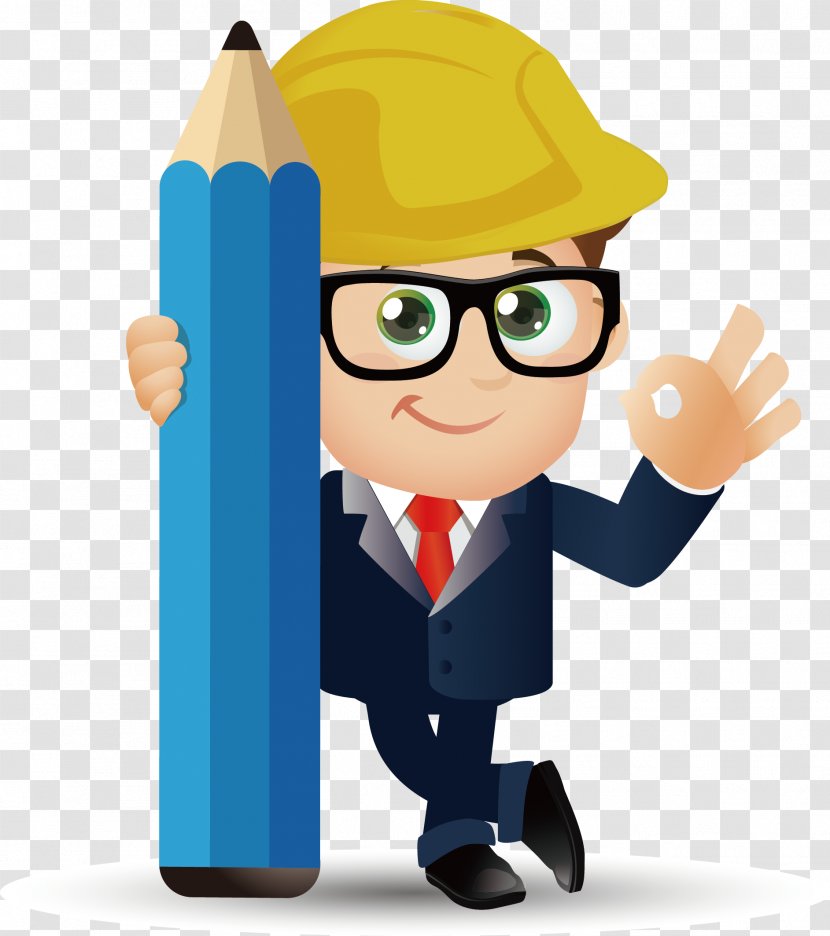 Engineering Cartoon - Professional - Architectural Engineer Vector Material Transparent PNG