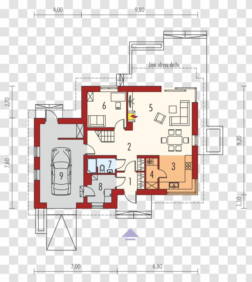 Floor Plan House Garage - Diagram Transparent PNG