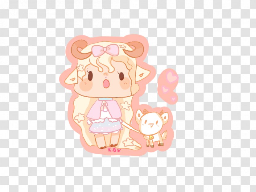 Pink M Cartoon Character Animal - Little Goat Transparent PNG