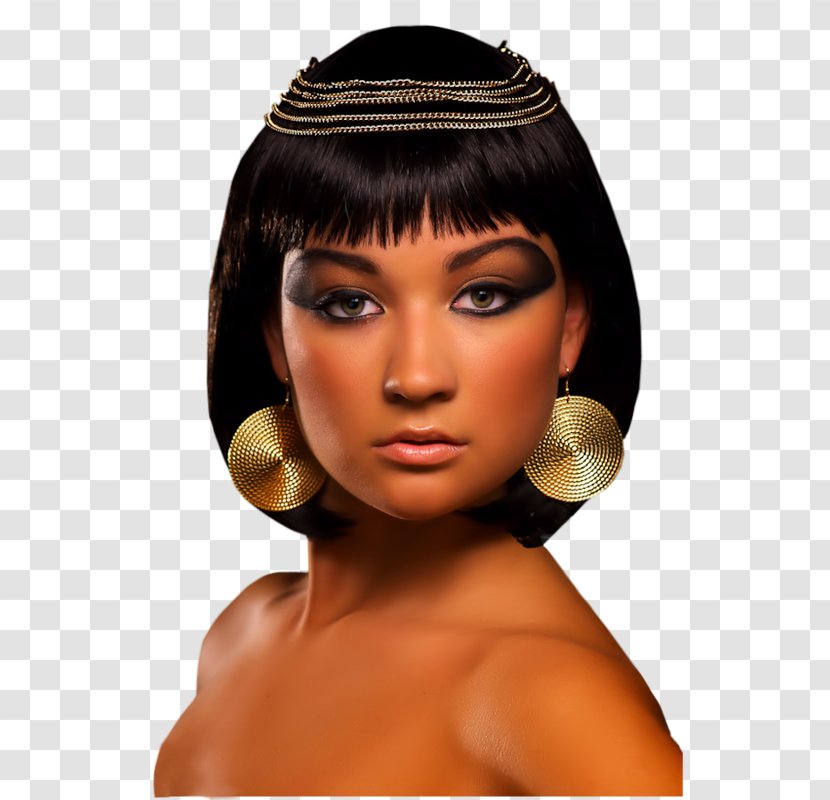 Cleopatra Hair Coloring Length Eyebrow Wig - Flower - Halloween Transparent PNG