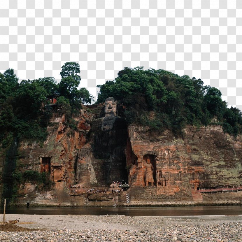 Mount Emei Leshan Giant Buddha Chengdu Grand At Ling Shan Dafoxiang - Panorama Transparent PNG