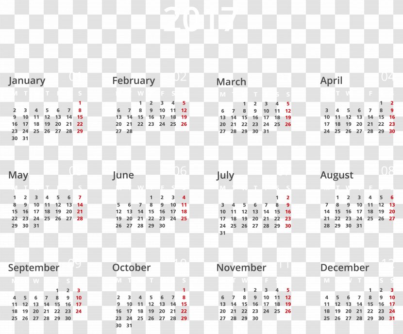 Calendar Time Stock Photography English - Year - 2017 European Image Transparent PNG