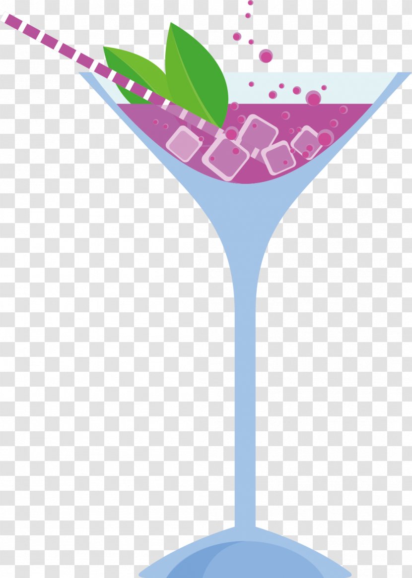 Martini Cocktail Wine Glass - Blueberry Drink Transparent PNG