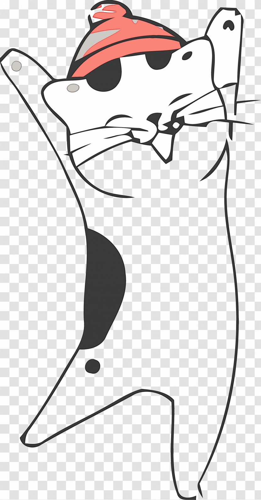 White Line Art Facial Expression Cartoon Nose - Whiskers - Blackandwhite Transparent PNG