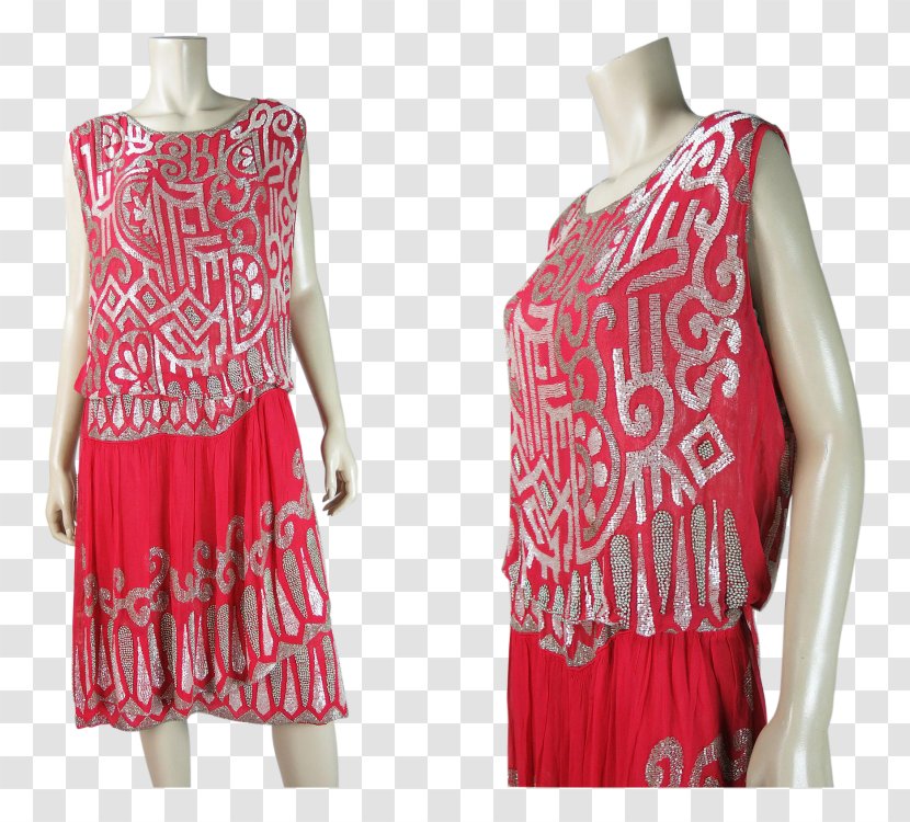Beadwork Fuchsia Magenta Dress Lamé - Silk Transparent PNG