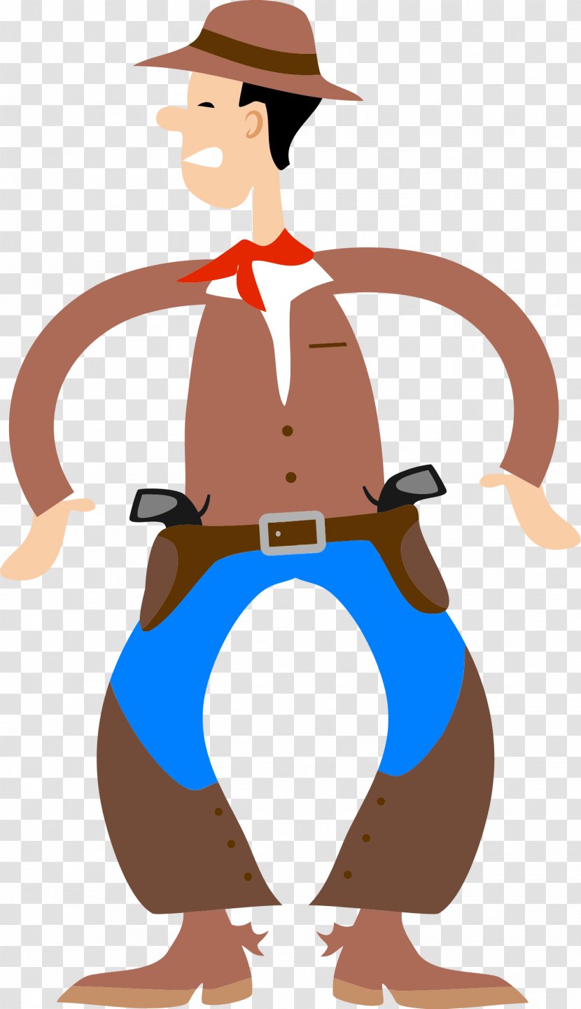 Cowboy Drawing Western Clip Art - Vertebrate Transparent PNG