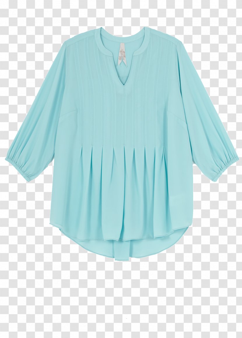 Blouse Shoulder Sleeve Collar Button - Top - Pleated Transparent PNG