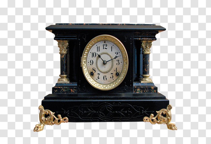Table Alarm Clock Mantel Antique - Classic Black Transparent PNG