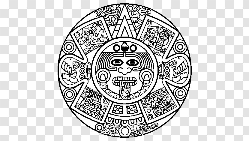 Aztec Calendar Stone Maya Civilization Drawing Mayan - Visual Arts Transparent PNG