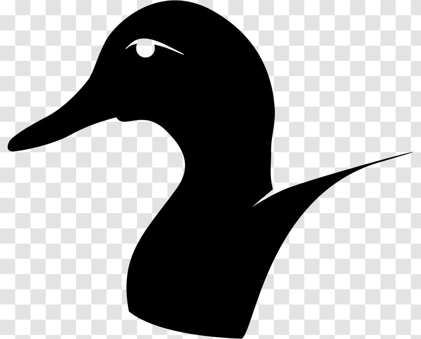 Donald Duck Goose Silhouette Clip Art - Black And White - DUCK Transparent PNG