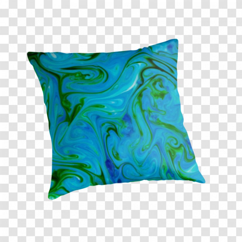 Throw Pillows Cushion 'Coffee And Contemplation' Aqua - Green Abstract Transparent PNG