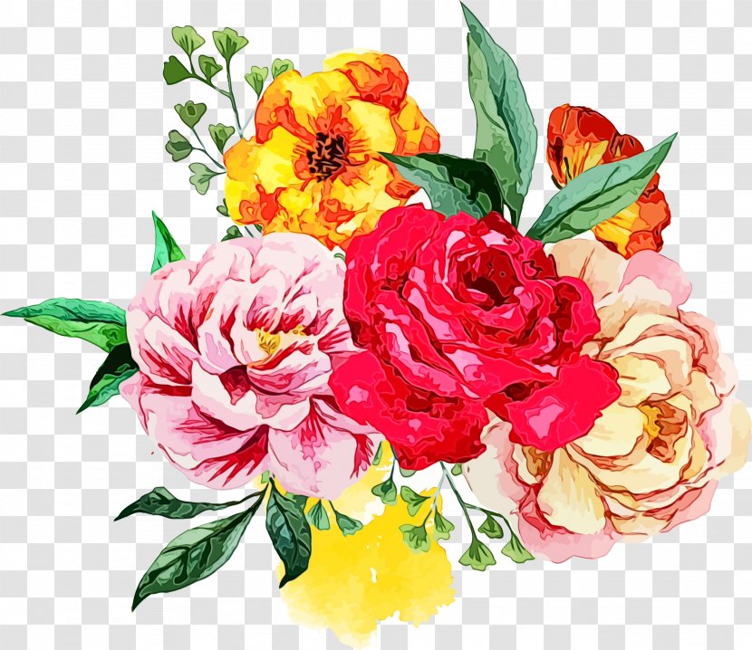 Bouquet Of Flowers Drawing - Paint - Common Peony Camellia Transparent PNG