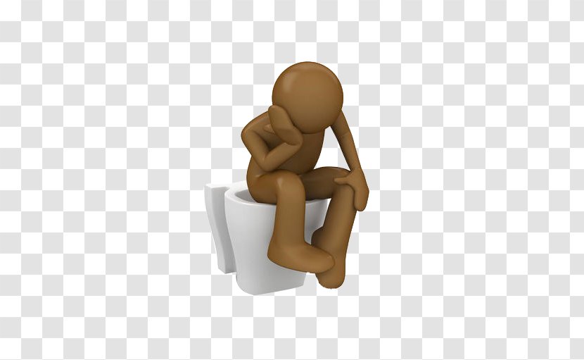 Flush Toilet Stock Illustration - A Person Who Thinks In The Transparent PNG