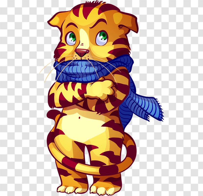 Cat Felidae Tiger Illustration - Like Mammal - Scarves Transparent PNG