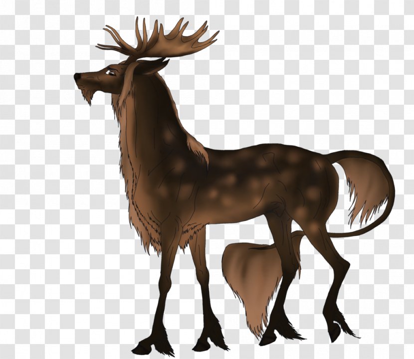 Reindeer Antelope Elk Horn Animal - Smoky Black And White Transparent PNG