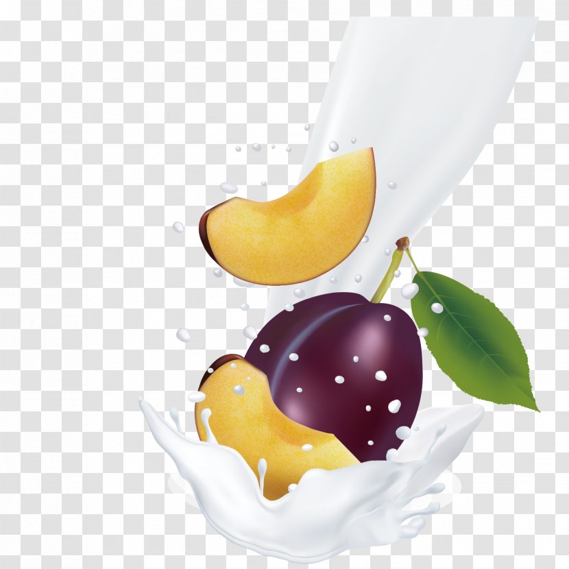 Juice Berry Blackcurrant Mango - Peach - Hand-painted Flowing Fruit With Milk Transparent PNG