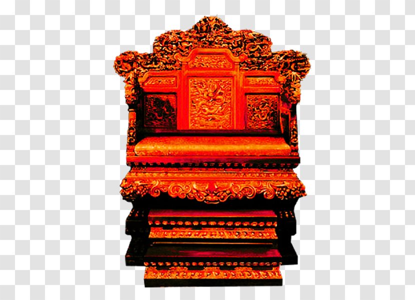 Chair Throne Seat - Orange Transparent PNG